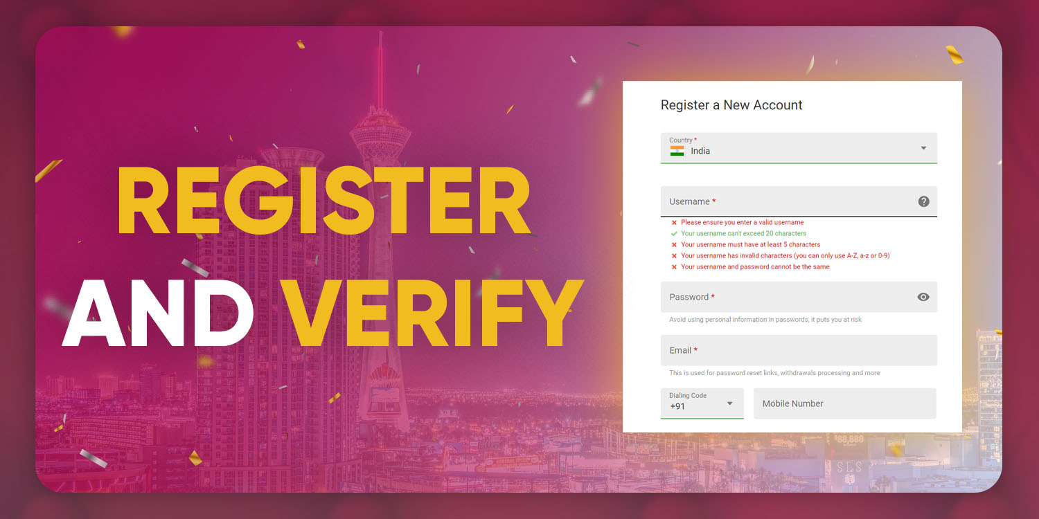 Steps to register and verify an account at Spin Casino